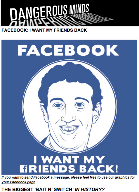 dangerous minds rumor done Facebook Newsfeed Outrage: The Pages Only Response